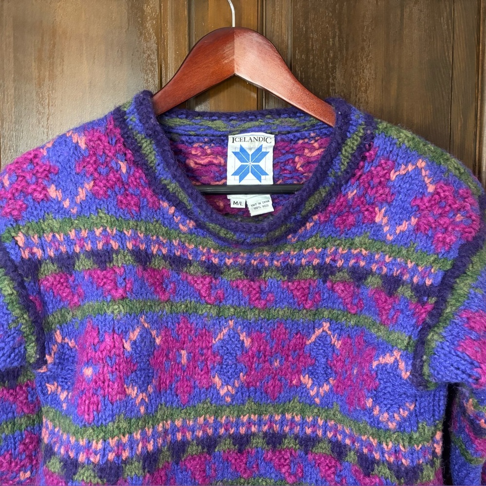 Icelandic Women's Multicolor Patterned Sweater - image 1